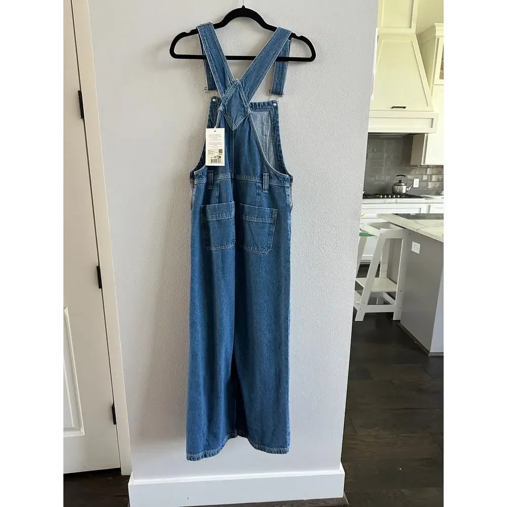 Sezane Soline Overalls  Denim Blue NEW US 4 - Picture 5 of 6